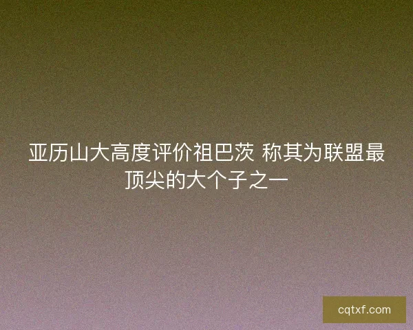 亚历山大高度评价祖巴茨 称其为联盟最顶尖的大个子之一